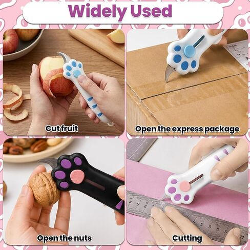 3PCS Cat Paw Box Cutter, Retractable Cat Claw Box Cutter, Safe Package Opener Tool for Home and Office Use, Ergonomic Silicone Handle Design in Kuwait