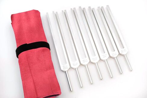 Chakra Tuning Fork Set for Healing and Health by Omnivos, Including the Pineal Tuning Fork (3rd Eye), Machined not Molded, Made in the USA in Saudi Arabia