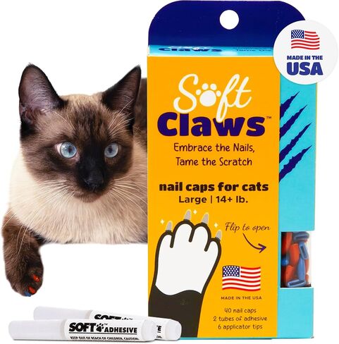 Soft Claws Nail Caps for Large Cats, 40 Caps, Black & Gold in Saudi Arabia