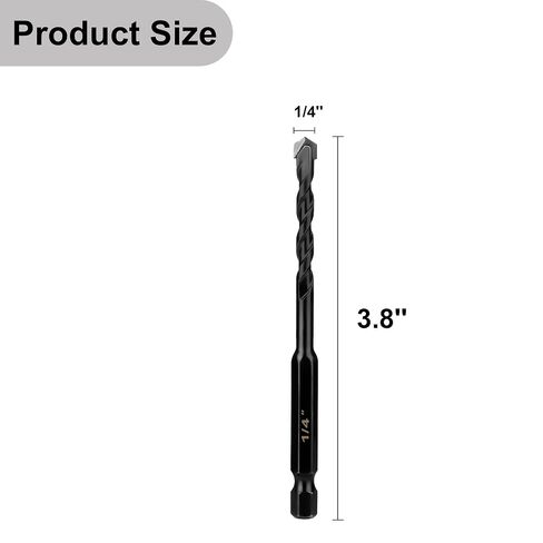 UBESTHS 10Pcs Masonry Drill Bits Kit for Concrete, Stone, Carbide Drill Bit Set for Glass, Brick, Tile, Plastic, Ceramic and Wood Size 5/32 to 1/2 inch in Saudi Arabia
