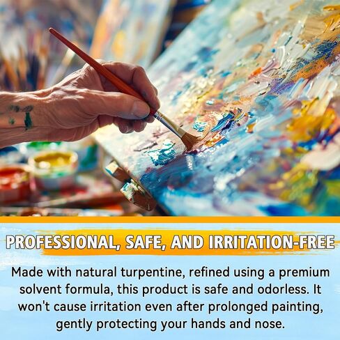Odorless Mineral Spirits 100ml, Premium Paint Thinner for Oil Painting, Artist-Grade Odor-Free Solvent for Thinning Oil Colors, Cleaning Brushes & Mixing Pigments, Professional Oil Painting Supplies in Saudi Arabia