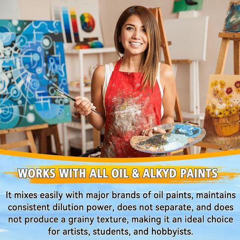 Odorless Mineral Spirits 100ml, Premium Paint Thinner for Oil Painting, Artist-Grade Odor-Free Solvent for Thinning Oil Colors, Cleaning Brushes & Mixing Pigments, Professional Oil Painting Supplies in Saudi Arabia