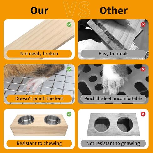 BESNEW Extra Large 3 in 1 Rabbit Hay Feeder with Litter Box,Upgraded Wooden Hay Feeder Set for Flemish Giant Angora Lop Other Adult Rabbit,Quick Cleaning & Large Capacity in Kuwait