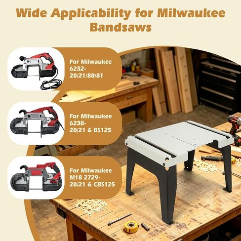 Band Saw Stand Portable Table for Milwaukee Band Saw, Powder Coated (SAW NOT INCLUDED) in Kuwait