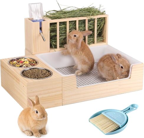 4-in-1 Rabbit Litter Box with Hay Feeder, Bunny Toilet in Saudi Arabia