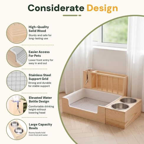 4-in-1 Rabbit Litter Box with Hay Feeder, Bunny Toilet in Saudi Arabia