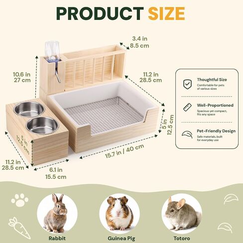 4-in-1 Rabbit Litter Box with Hay Feeder, Bunny Toilet in Saudi Arabia