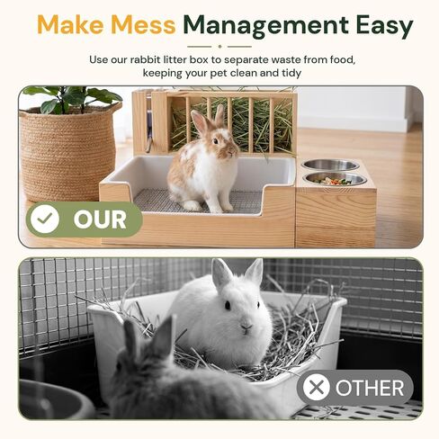 4-in-1 Rabbit Litter Box with Hay Feeder, Bunny Toilet in Saudi Arabia