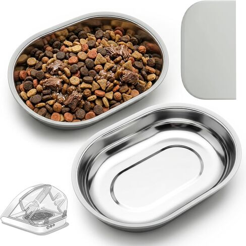 Stainless Steel Bowl for Automatic Pet Feeder, SUS 304, 2 Bowls with 1 Mat in Kuwait