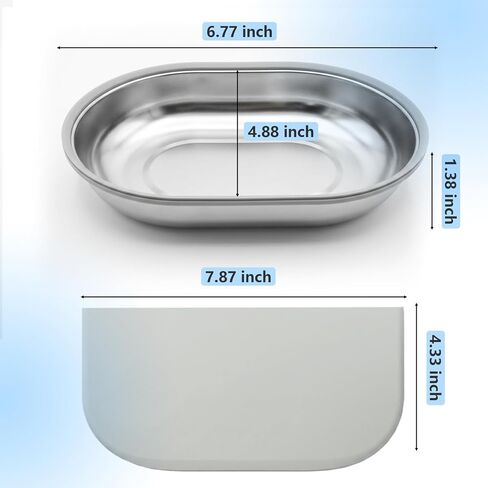 Stainless Steel Bowl for Automatic Pet Feeder, SUS 304, 2 Bowls with 1 Mat in Kuwait