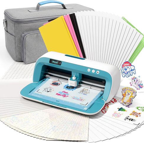 Likcut S41 Vinyl Cutter Machine with Print Then Cut - AI Image Generation Sticker Cutter and Maker Machine for Room Decor, HTV, Cardstock and Custom Stickers, Crafts for Adults in Saudi Arabia