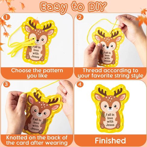 X1zuue Kids Lacing Cards, Fall Animal Sewing Card Kit, Religious Lacing Toy in Kuwait