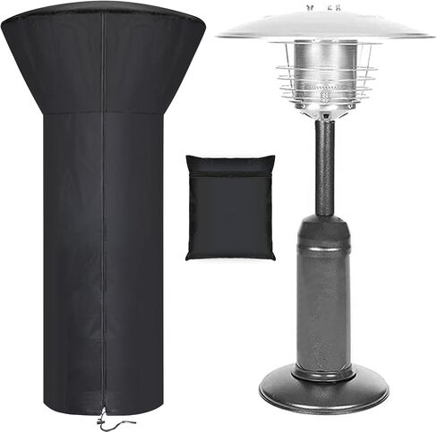 [2 Pack] Patio Heater Covers with Zipper and Storage Bag,Waterproof,Dustproof,Wind-Resistant,Sunlight-Resistant,Snow-Resistant,Black,89'' Height x 33" Dome x 19" Base in Saudi Arabia