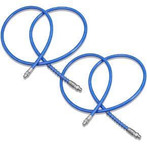 Grease Gun Flex Hose 2Pack 60in-Working Pressure Rating of 4,500 PSI - Coil Spring Provides Non-Slip Grip and Prevents Kinking – Heavy Duty Coupler Included