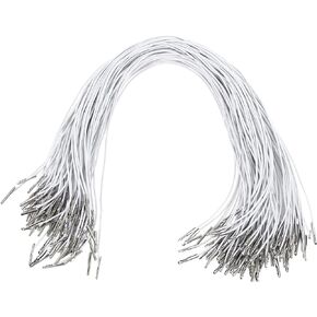 exceart 100pcs الحبل الشائكة المرنة تمتد سلسلة مستديرة مع السحابات المعدنية المزدوجة الفضية للأقنعة والقبعات هوديي القوائم شارات علامات صنع ملزمة شنقا