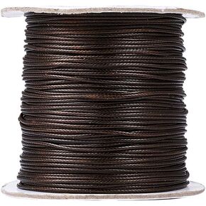 Cheriswelry 85 Yards 1mm Korean Waxed Polyester Cord Beading String Threads Knotting Braiding Round Cord Ropes Crafting Cord Wire Dark Goldenrod for DIY Bracelet Macrame Necklace Jewelry Making