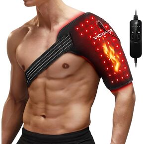 Red Light Therapy for Shoulder Pain Relife，Shoulder Heating Pad,Infrared Light Therapy for Body,Improve Joint Muscle，660nm&850nm Red Light Heated Shoulder Wrap with Massage