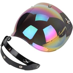 Shield Windproof Lens,Yctze Motorcycle Retro 3-snap Sun Visor Shield Windproof Lens Colored for 3 snap flip motorcycle helmet shield biltwell daytona helmets visor 3/4 open face helmet visor helmet v