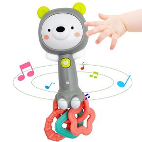 Musical Rabbit Light-Up Toy and Teething Ring for Toddlers Sensory Chew and Fine Motor Skills Toy Baby Rattle and Teething Toys for 6 12 18 Month Babies (Giraffe)
