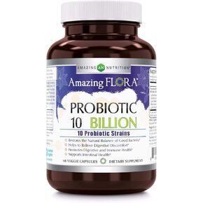 Probiotic 10 Best Probiotics Strains, Veggie Capsules -Including Acidophilus, plantarum, rhamnosus etc * Supports Digestive & Immune Health * (10 Billion, 60 Count)
