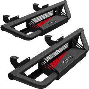 لوحات الجري متوافقة مع أبواب 2007-2018 Jeep Wrangler JK، قضبان هزازة مطلية بالطاقة لسيارة Jeep Wrangler JK 2007-2018، شريط Nerf بخطوات جانبية من الفولاذ