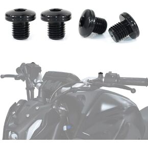 REARACE 4Pcs Motorcycle M10x1.25 Mirror Hole Plugs Screws Fit for Grom 125, FZ07 / FZ-09 Tenere 700, KLR650/ Z800, Mirror Screws GSX-S 750/ DL 1000 SV650