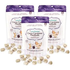 CocoTherapy 3 Pack of Coco-Canivore Meatballs Dog Treats, Beef