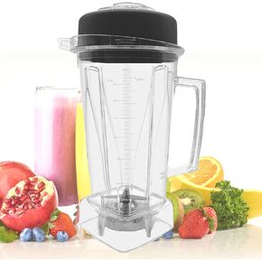 For Vitamix Blender Pitcher 64oz,With Classic Tamper,Clear, Compatible With vitamix 5200 5000 6500 vm0101 vm0102 vm0103 vm0197 E310 320Classic/Explorian/Commercial series etc Blender,3 Years Warranty…