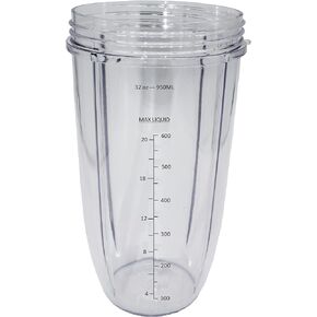 Blendin Replacement 32 Ounce Extra Large Colossal Cup Jar,Compatible with Nutribullet 600W, 900W, NB-101B, NB-101S, NB-201, NBR-0601, NBR-1201, NB9-1301, 900 Pro Series Blenders Juicers