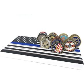 6 Rows Coin Holder American Flag Coin Display Stand Thin Blue Line Military Challenge Coin Display Case