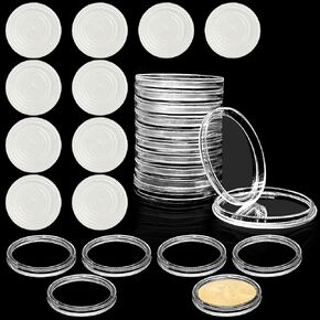 BLMHTWO 10 Pieces Coin Holder Coin Case Silver Rounds Coin Capsule Storage Professional Silver Dollar Coin Holder Container for Collectors Silver Bar Coin Collection Supplies