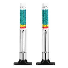 Car Tire Tread Depth Gauge 32nds,Puibers 2 PCS Truck Tire Depth Gauge with Six-Sided Smart Color Coded,Professional Tire Thread Meter Tool for Motorcycle,School Bus,SUV