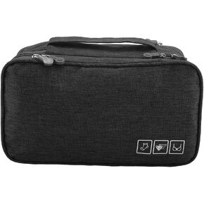 Travel Underwear, Design Polyester Bag Portable USB Case Travel Bra, for Business Trip Travel(Black)