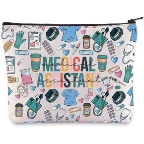 WZMPA Medical Assistant Cosmetic Bag MA Graduation Gift Nurse Medical Assistant Makeup Zipper Pouch Bag Medical Assistant Retirement Welcome Gift (Medical Assistant BL)