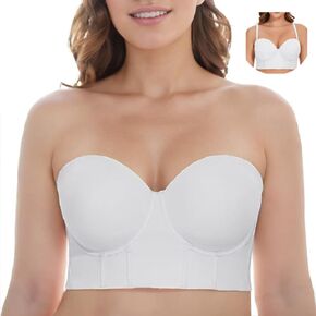 vinnercoco Strapless Bra for Big Bust,Push Up Strapless Bras for Women,Longline Full Coverage Uplift Underwire Bra