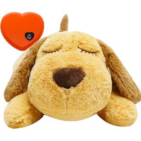 HonourHope Dog Heartbeat Toy for Anxiety Relief, Dog Soft Plush Toy Pet Calming Puppy Behavioral Training Aid Toy Pet Companion Pillow for Puppy Dog Cat Kitty Pets - Dog