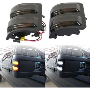 KYYET LED Side Tow Mirror Marker Turn Signal Blinker Light Smoked Lens Compatible With Ford F250 F350 F550 2008-2016