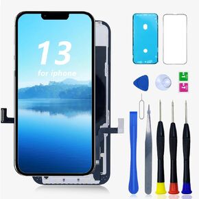 استبدال شاشة LCD لهاتف iPhone 13 6.1 بوصة (موديل A2633 A2482 A2631 A2634) مجموعة أدوات إصلاح رقمية لشاشة تعمل باللمس ثلاثية الأبعاد مع مجموعة أدوات