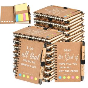 INSADA Christian Prayer Journal Bulk Spiral Notebook with Sticky Notes Small Notepad, 4.13"x 5.43",for Friends Family religious gifts(20 sets)