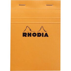 Rhodia 13200C - Stapled Notepad N°13 Orange - A6 - Small Squares - 80 Detachable Sheets - 80G Clairefontaine Paper - Soft, Resistant and Waterproof Coated Card Cover - Basics