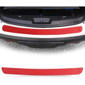 Car Rear Bumper Protector, for Car/SUV Universal Rubber Anti, Scratch Trunk Exterior Accessories, Abrasion Rubber Trunk Door Entry Sill Guard, 35.1inch x2.75inch. Black and Red