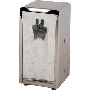 San Jamar H900X Tall Fold Restaurant Style Napkin Dispenser, 7-1/2" x 3-3/4", 150 Capacity, Satin Stainless