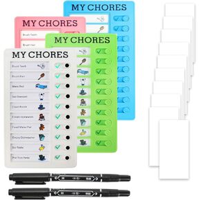 4 قطع من لوحة مخطط المهام، مخطط المهام للأطفال، لوحة مهام قائمة المهام، لوحة قائمة مرجعية مع صور للأطفال البالغين والتخطيط الروتيني للمنزل (4 ألوان) in Kuwait