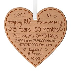 Happy 6th Anniversary Gift for Couples 6th Wedding Anniversary Gifts for Him Her Wedding Present for Husband 6 Years Celebration Keepsake Wooden Heart Plaque for Wife Partner