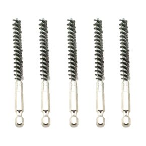 TAODAN 5PCS Drill Brush Hard Bristle Wire Brush Stainless Steel Drilling Brush with Hexagonal Shank Handle Suitable for Drill and Impact Driver and Mould Grinders