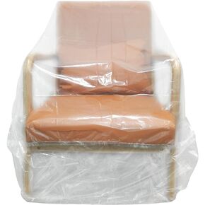 Plastic Chair Covers,Plastic Furniture Covers for Moving Storage,Heavy Duty Chair Cover Protector,Clear Recliner Furniture Cover,Waterproof&Dustproof Moving Bags for Armchair or Recliner 64x42x34Inch