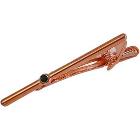 Men's tie clips Rose gold electroplated New thin long dark green diamond set fashion tie accessories tie pin