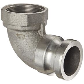 Dixon 200A-90AL Aluminum Type A Cam and Groove Hose Fitting, 90 Degree Elbow, 2" Plug x 2" NPT Female