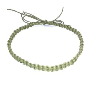 Green Hemp Anklet Bracelet Olive Green Hemp Cord Adjustable Handmade Beach Hemp Jewelry