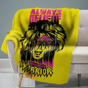 Sleep Squad WWE Ultimate Warrior 60" x 80" Raschel Plush Blanket – Wrestling Legend Super-Soft Throw